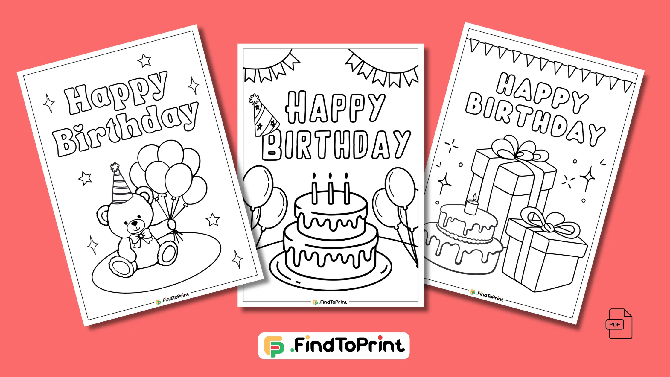 Happy Birthday Printable Coloring Pages