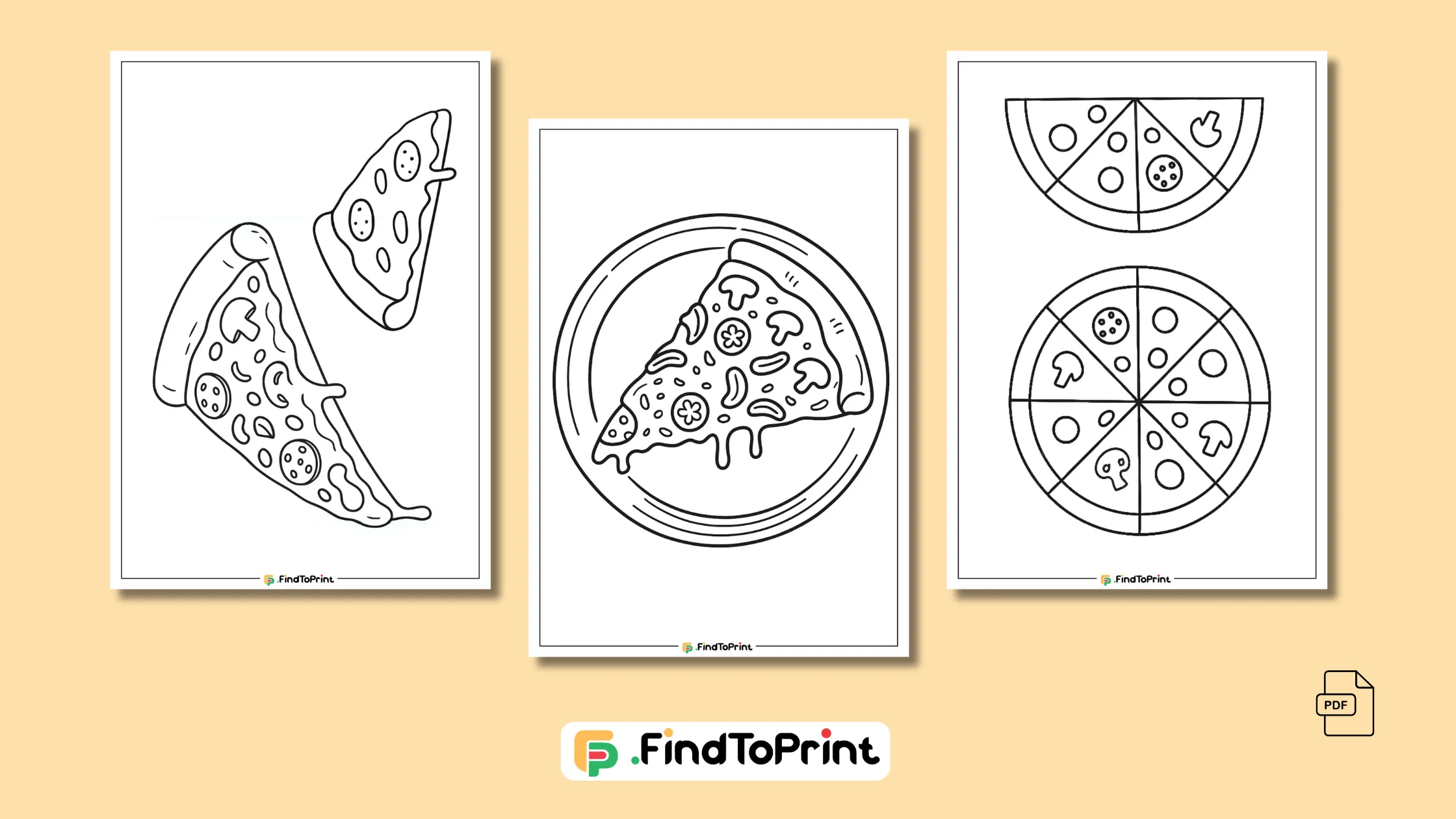 Free Pizza Coloring Pages Printable