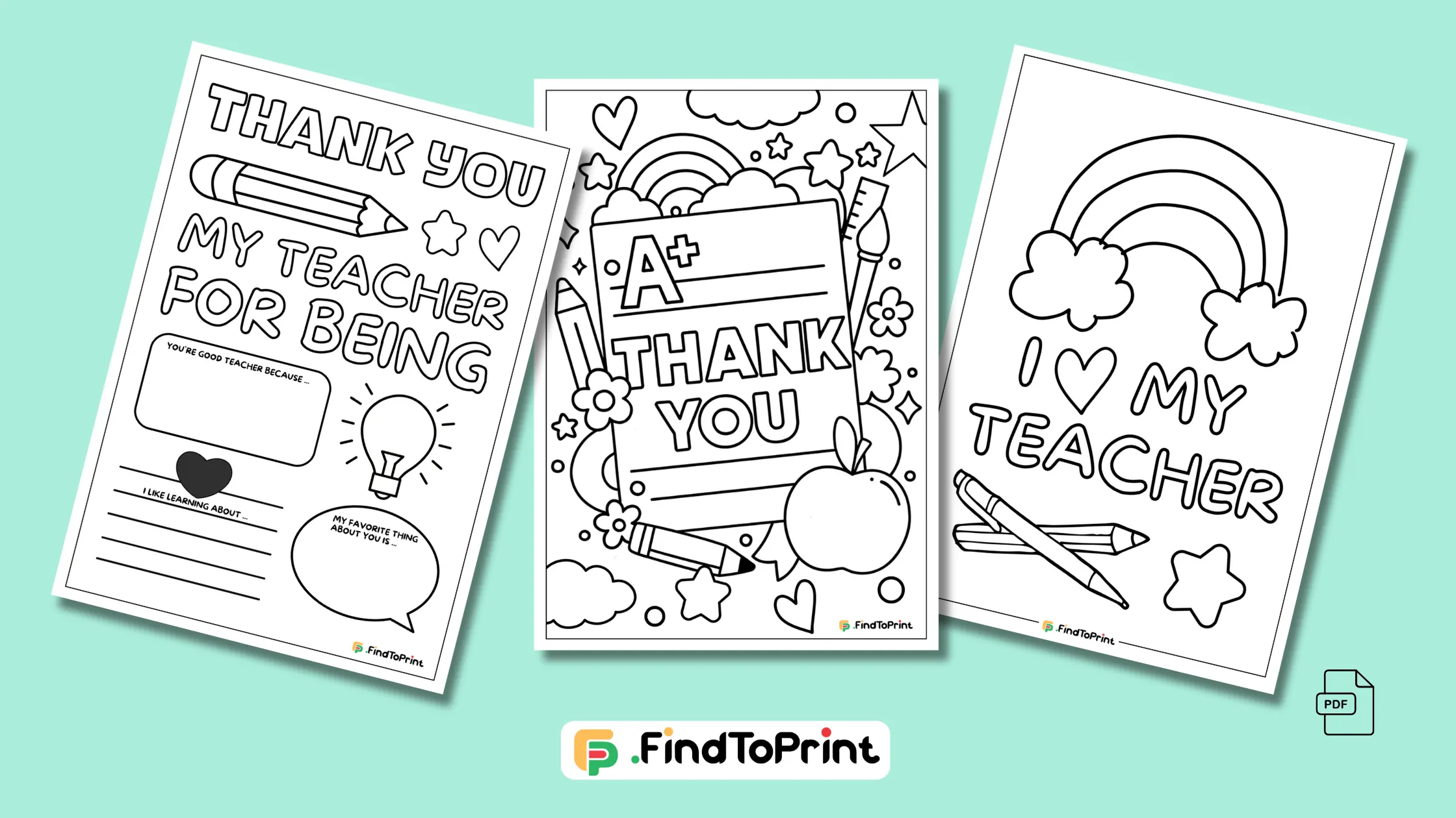 Free Printable Teacher Appreciation Cards to Color — Personalized Thank-You Cards
