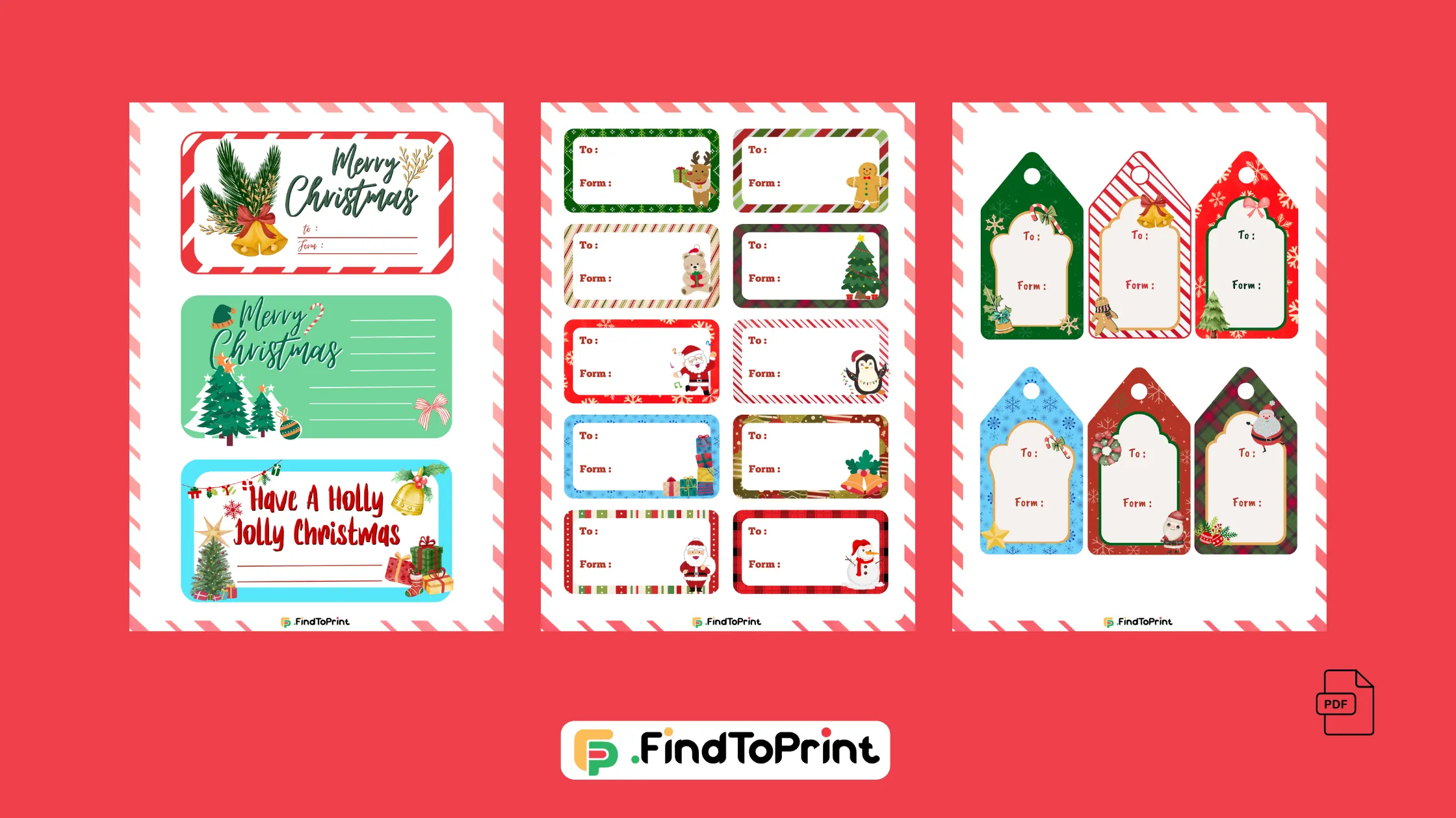 Download Christmas Labels Printable Sets